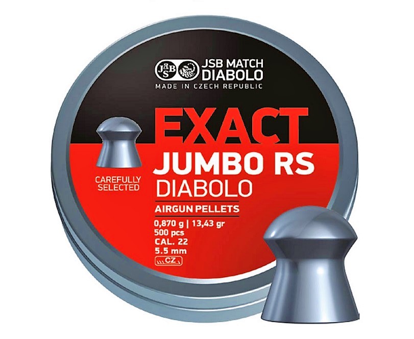 JSB Exact Jumbo RS 5.50mm Airgun Pellets tin of 500